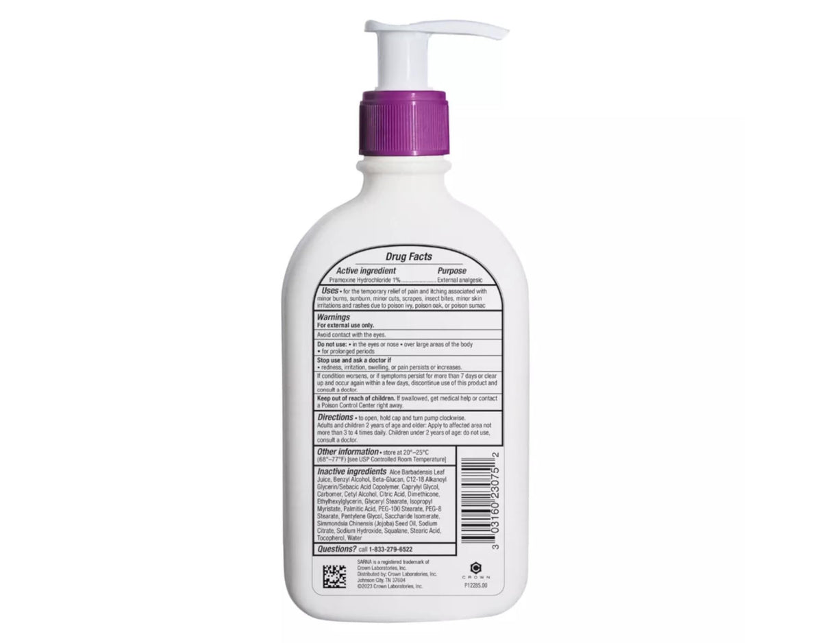 Sarna Aloe-infused formula soothes irritated skin.