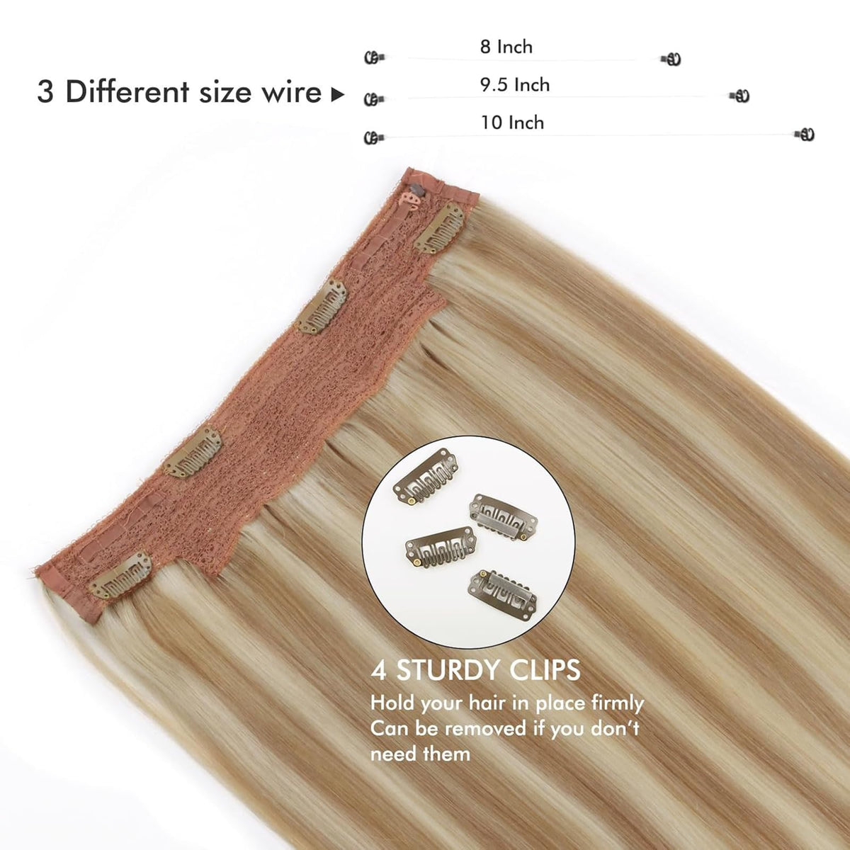 Sassina Detachable Clips secure extensions during daily activities.