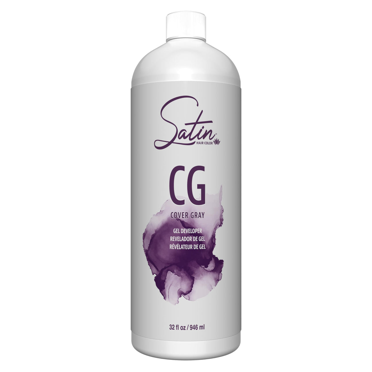 Satin Cover Gray bottle pour illustrates precise application for ultra vivid color.