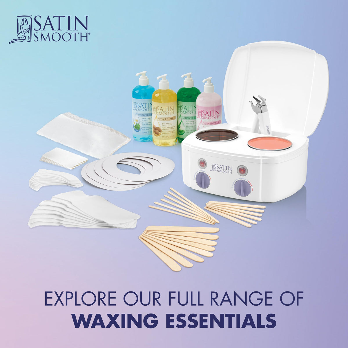 SATIN SMOOTH Amethyst Soft Wax supports all body areas, from legs to underarms.