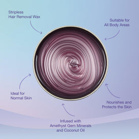 SATIN SMOOTH Amethyst Soft Wax targets medium to coarse hair for thorough removal.