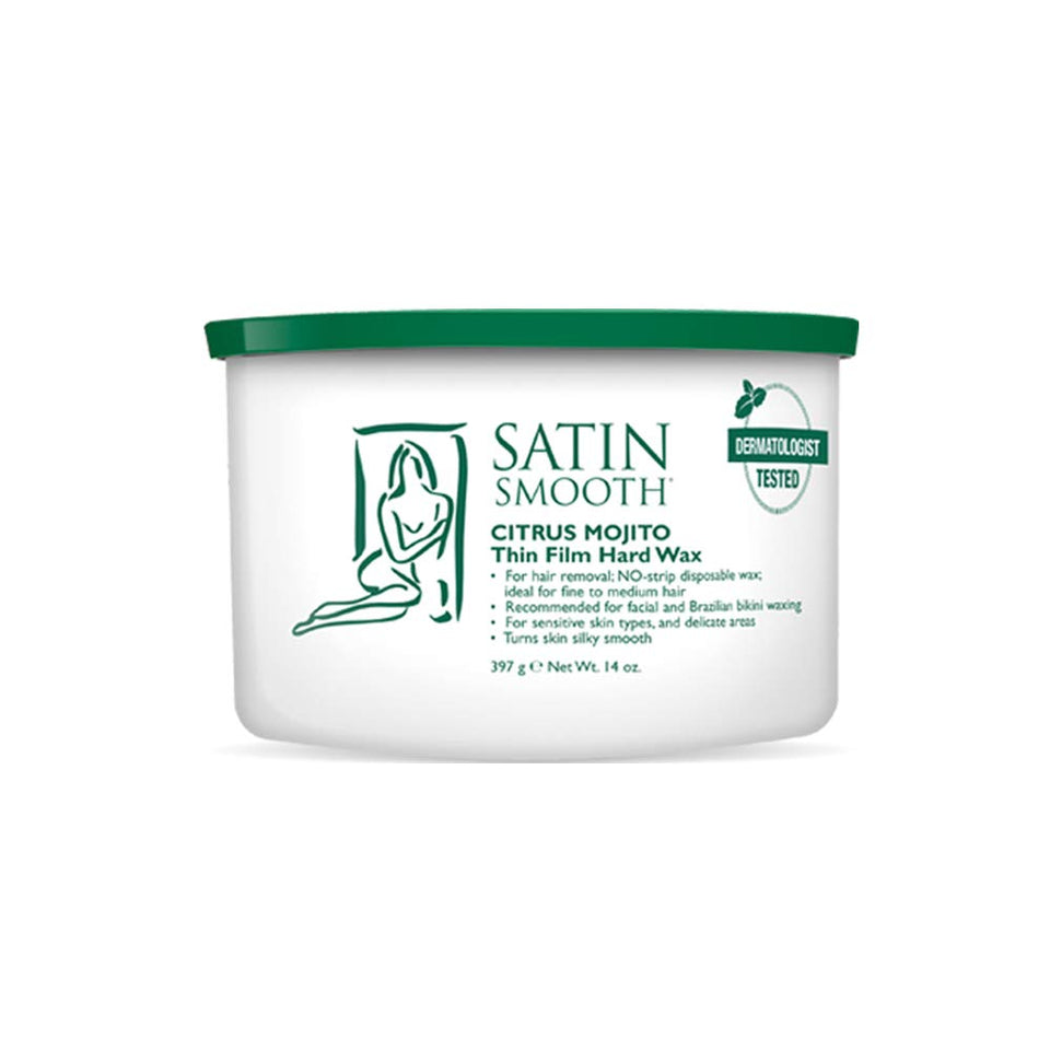 Satin Smooth Citrus Mojito thin-film wax being dispensed for easy, stripless hair removal.
