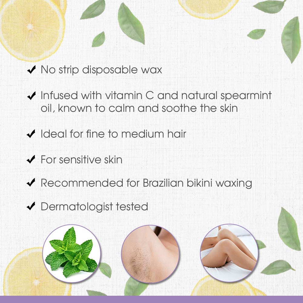 Satin Smooth Citrus Mojito wax stripless application on bikini line.