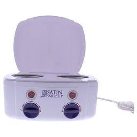 SATIN SMOOTH double wax warmer front view with control panel for precise temperature control