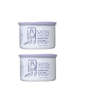SATIN SMOOTH Honey Wax with Vitamin E 2-Pack ready for at-home waxing sessions