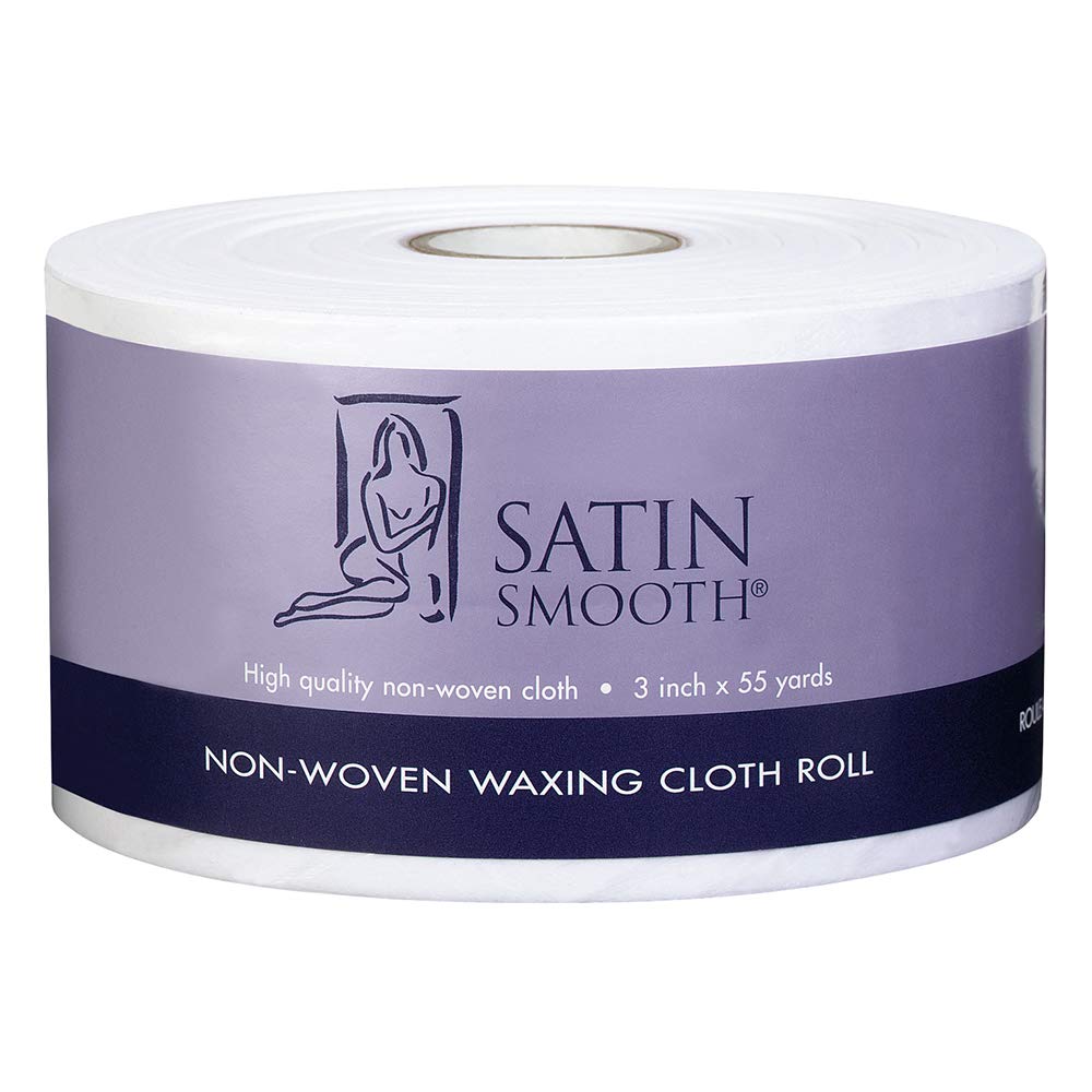 SATIN SMOOTH non-woven waxing cloth roll closeup supports precise removal.