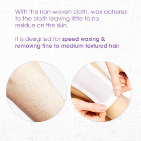 SATIN SMOOTH peel-resistant cloth detail indicating durable waxing surface.