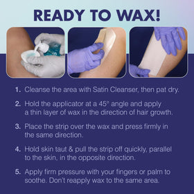 Post-wax care to calm skin after hair removal.