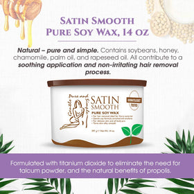 SATIN SMOOTH soy wax on legs showing smooth finish after waxing.