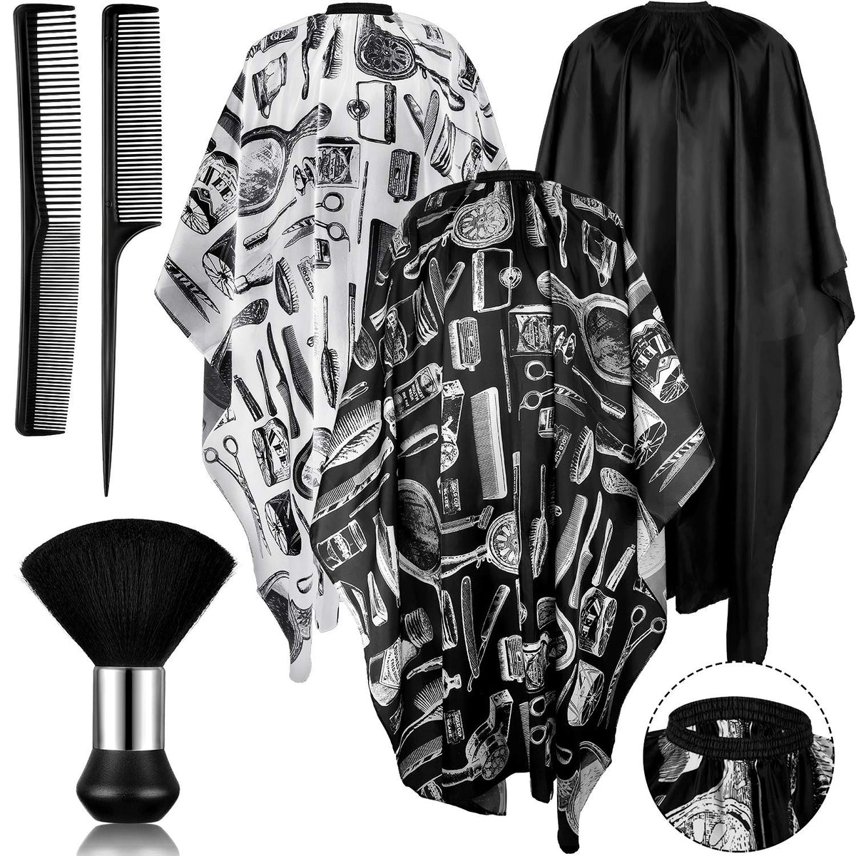 SATINIOR barber cape waterproof in action during a haircut for clean clothing protection