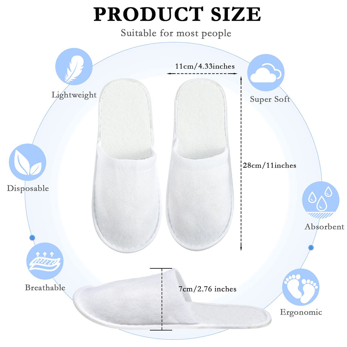 SATINIOR disposable slippers with non-slip EVA sole ensure safe walks