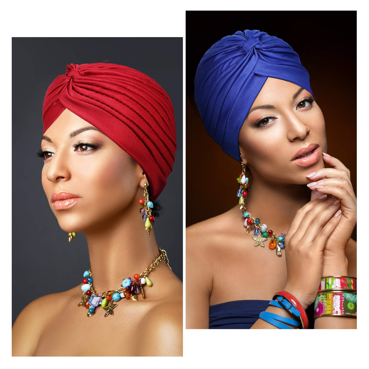 SATINIOR easy-fit stretch turban, flexible wrap for most head sizes.