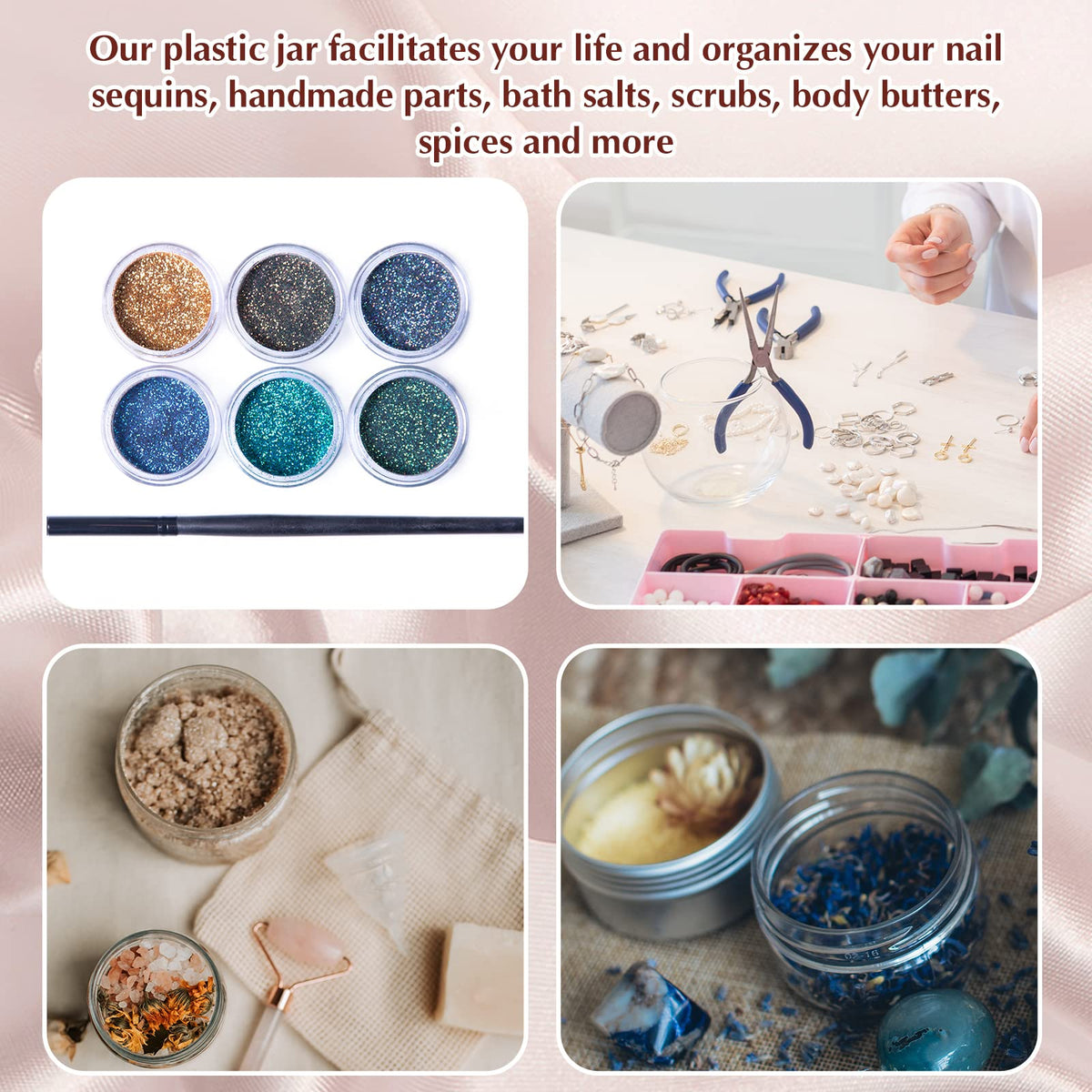 SATINIOR sugar scrub jar for homemade skincare formulations.