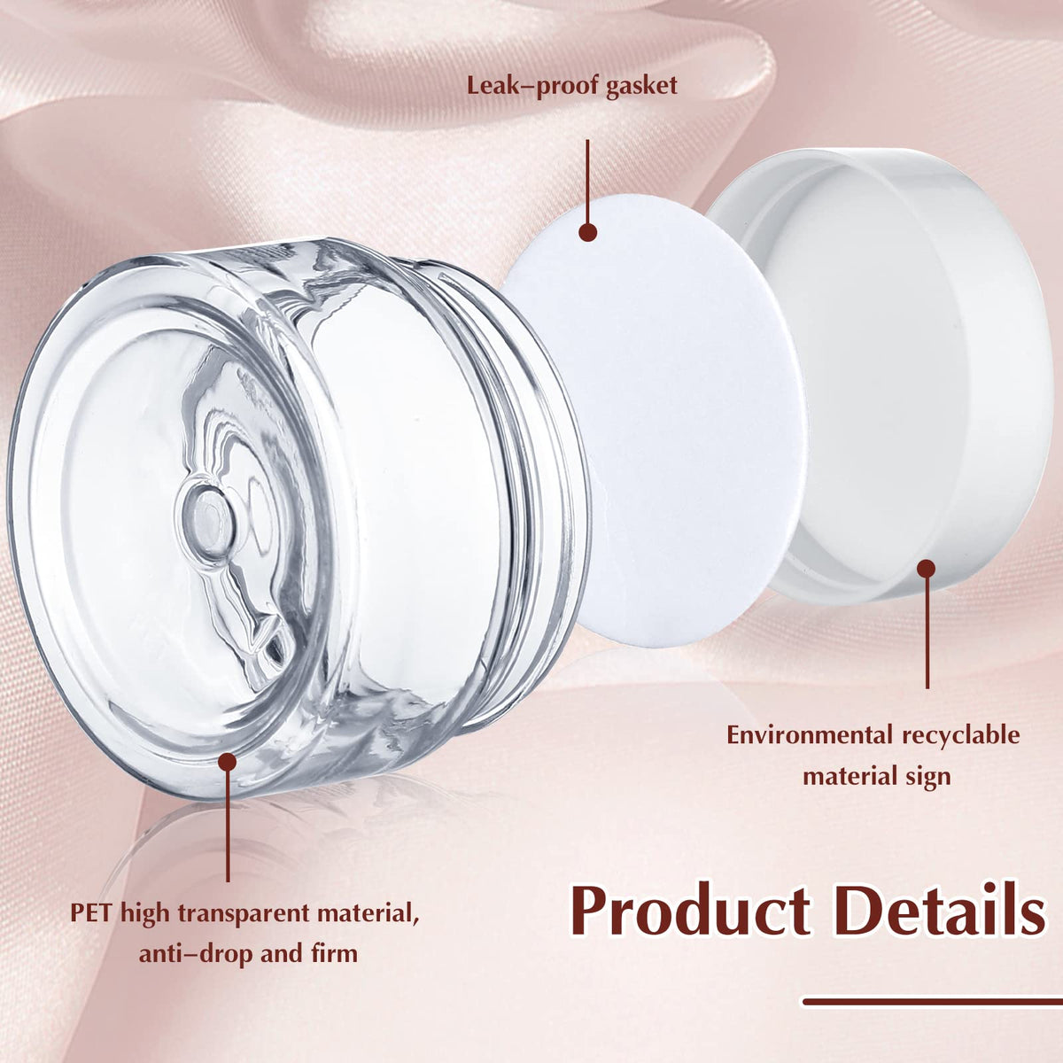 SATINIOR leak-proof cap on 2 oz jar keeps contents safe during transit.