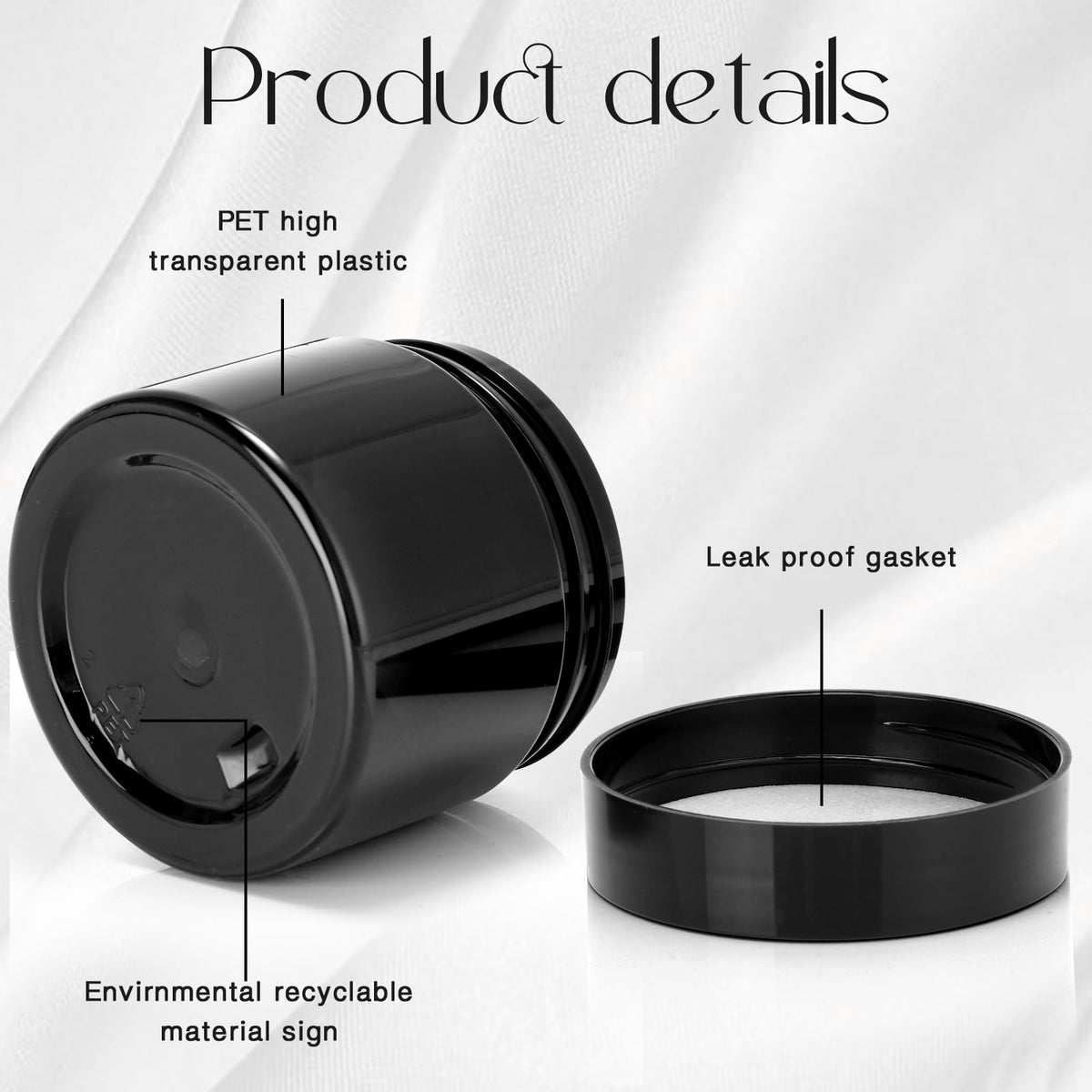SATINIOR plastic jars ideal for eye cream, lotion, toner, and other cosmetics.