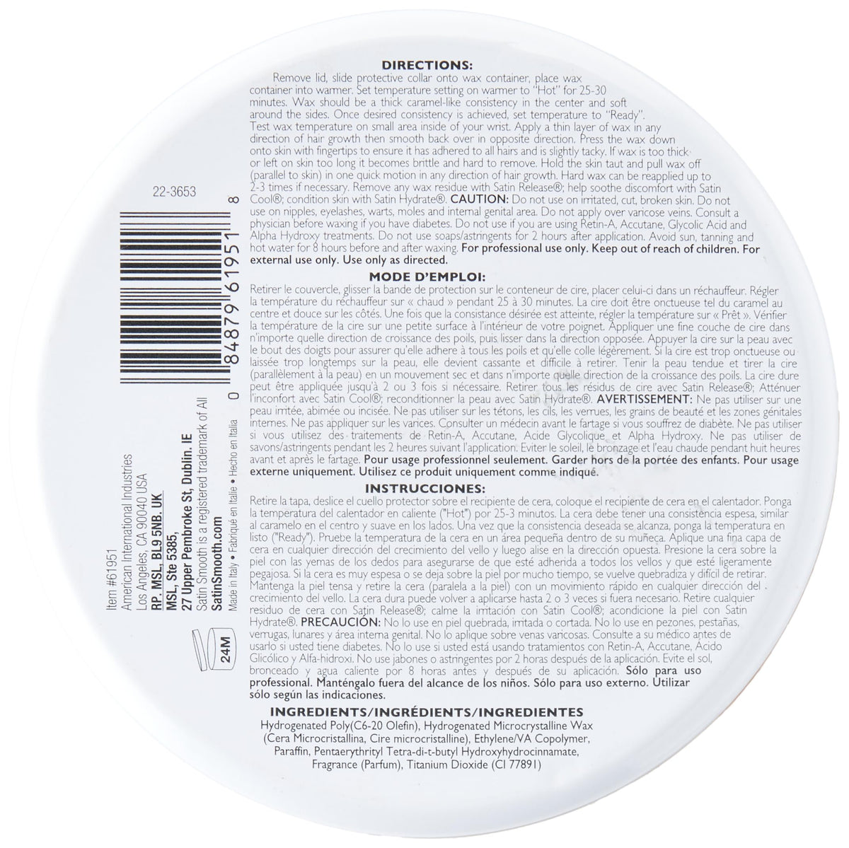 SATIN SMOOTH Coconut Aroma Hard Wax in use for multi-directional waxing results