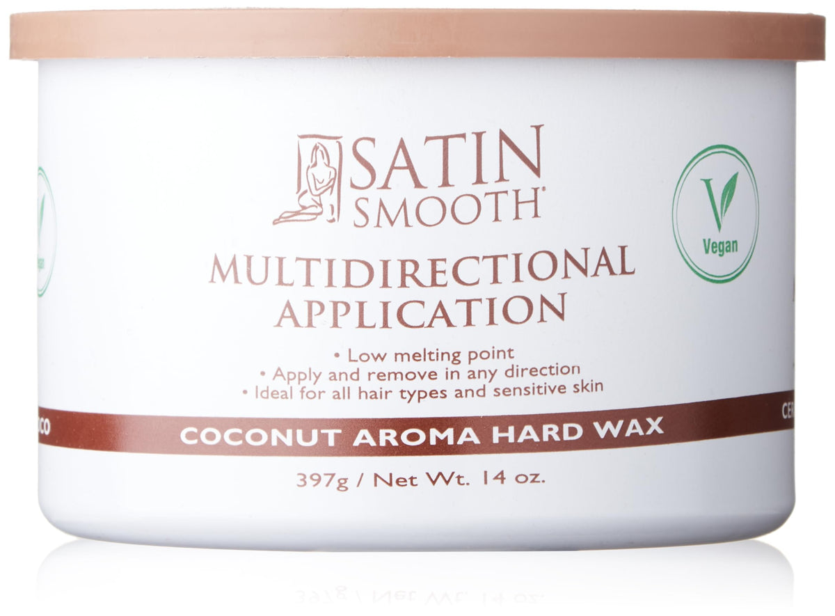 SATIN SMOOTH Coconut Aroma Hard Wax jar for salon-grade hair removal at home