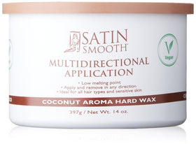 SATIN SMOOTH Coconut Aroma Hard Wax jar for salon-grade hair removal at home