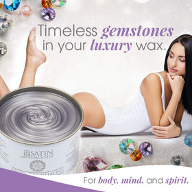 SATIN SMOOTH gemstone-infused wax supports calm, balanced waxing experiences.