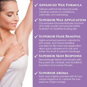 Texture spreads smoothly, ensuring comfortable wax application.