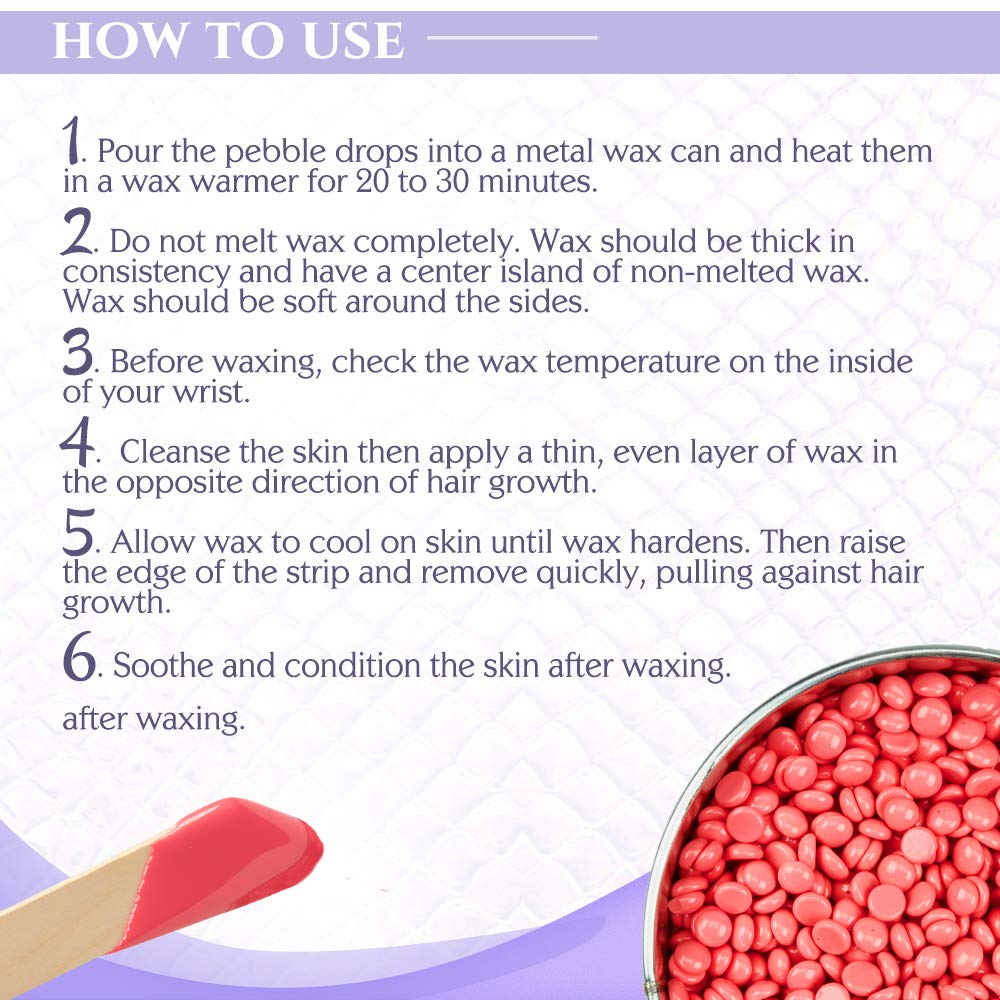 SATIN SMOOTH Wild Cherry Pebble Wax suitable for bikini-area waxing with controlled application