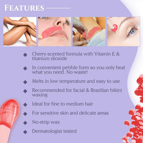 SATIN SMOOTH Wild Cherry Pebble Wax gentle on sensitive skin during wax