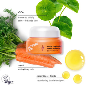 Day night application visual for Saturday Skin hydration in routine.