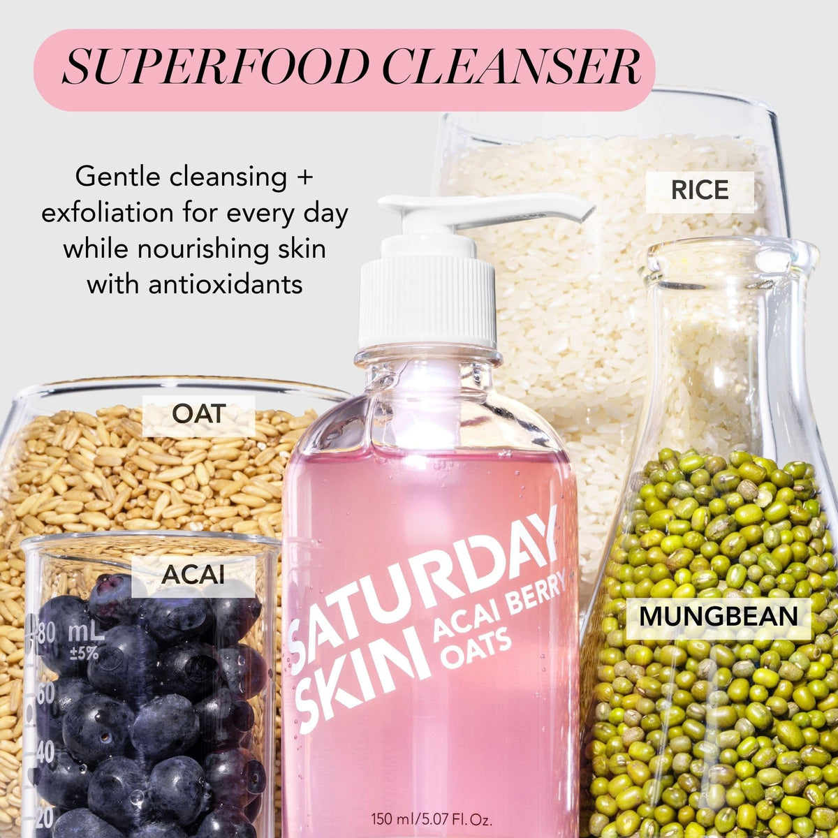 Close-up of airy foam from the gel cleanser for gentle cleansing