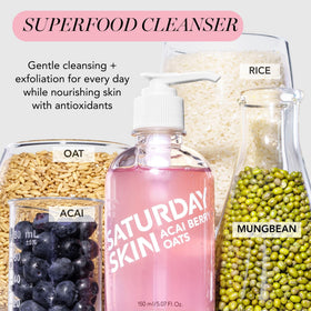 Close-up of airy foam from the gel cleanser for gentle cleansing