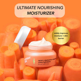 Saturday Skin niacinamide ceramides centella graphic highlights barrier-supporting ingredients.