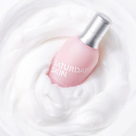 Under-eye application with Saturday Skin Wide Awake Eye Cream for smooth, hydrated look.
