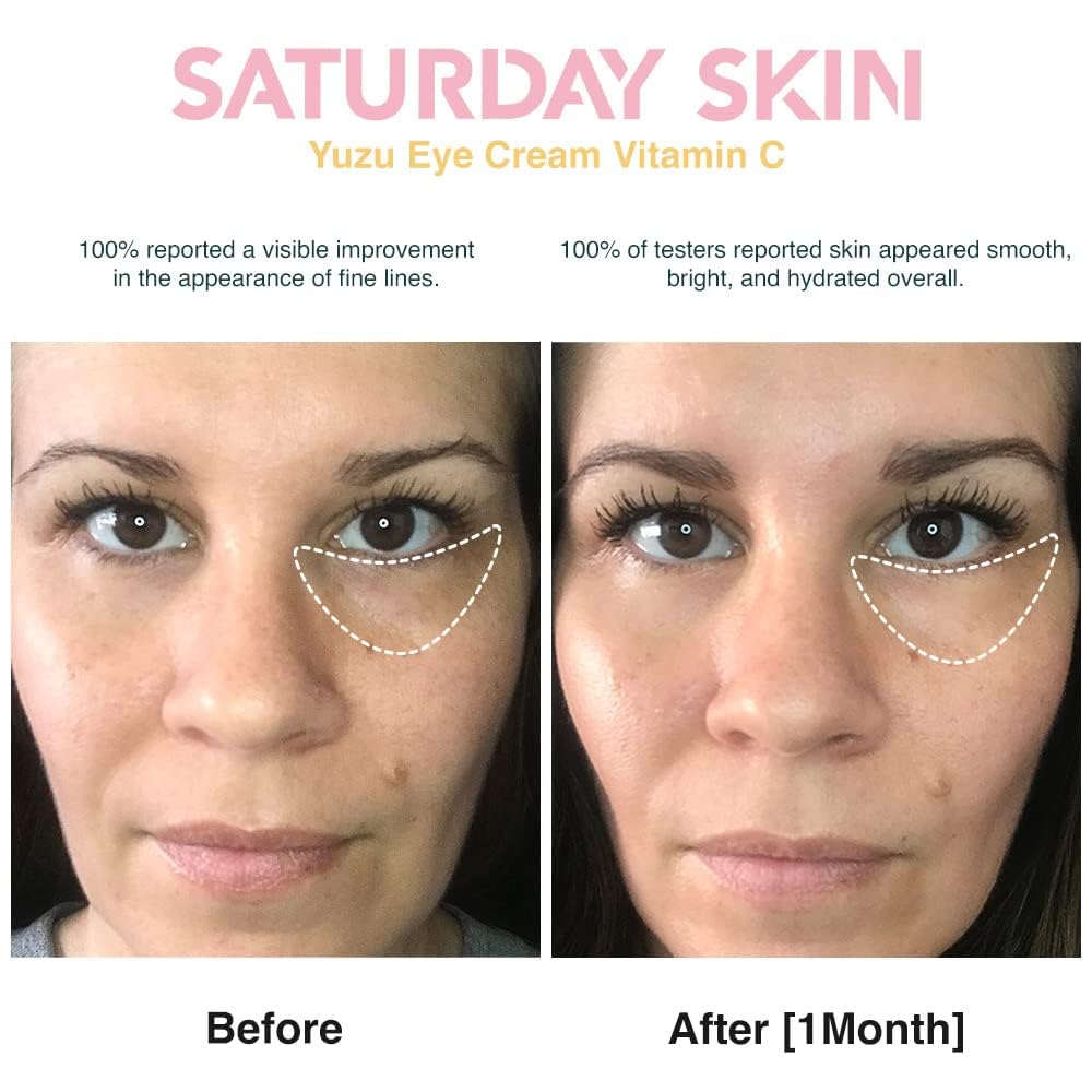 Caffeine in Saturday Skin Yuzu Eye Balm reduces under-eye puffiness