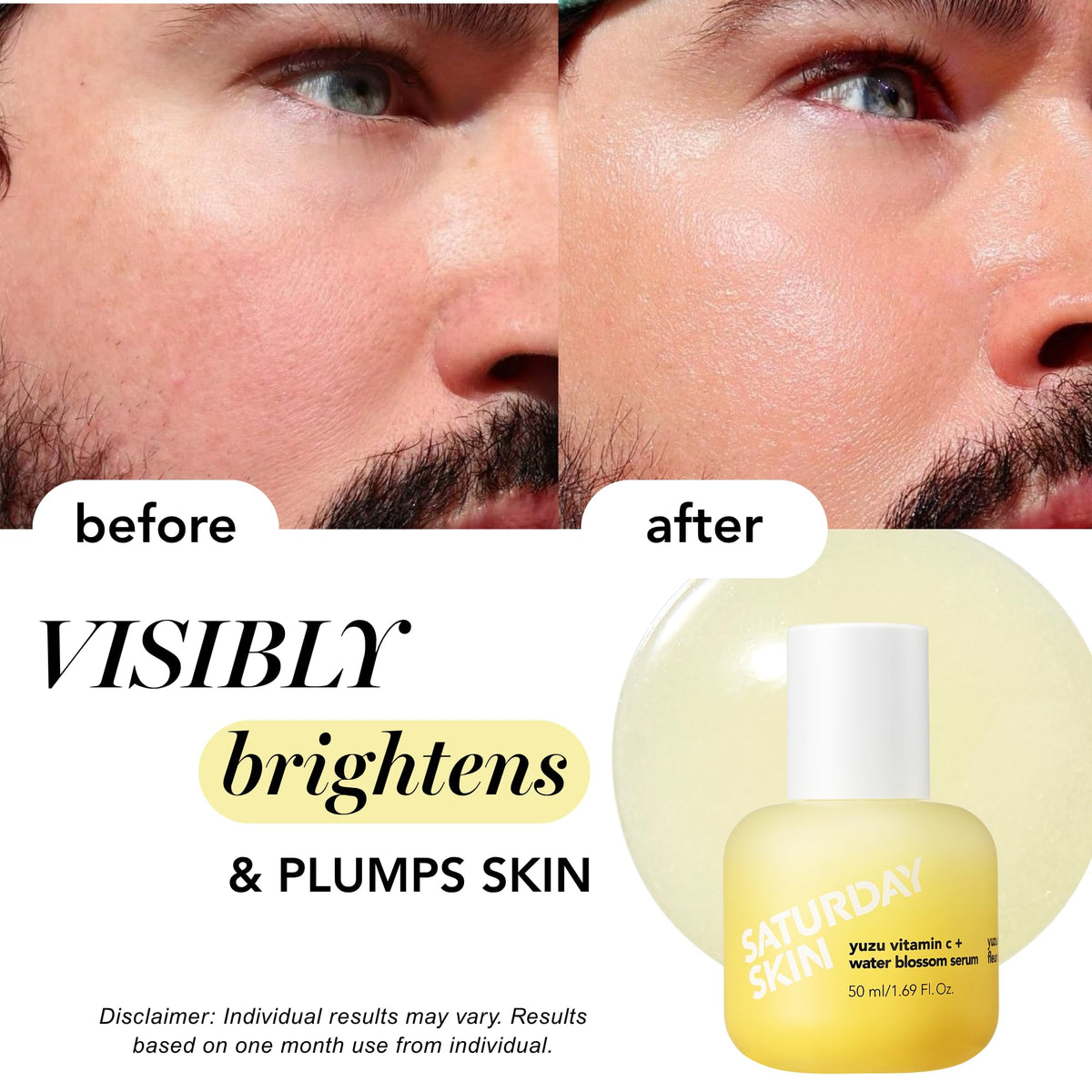 Saturday Skin Yuzu Serum features a 7-peptide blend for firming