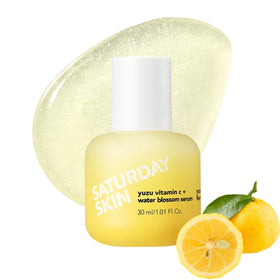 Saturday Skin Yuzu Serum bottle with dropper for brightening glow