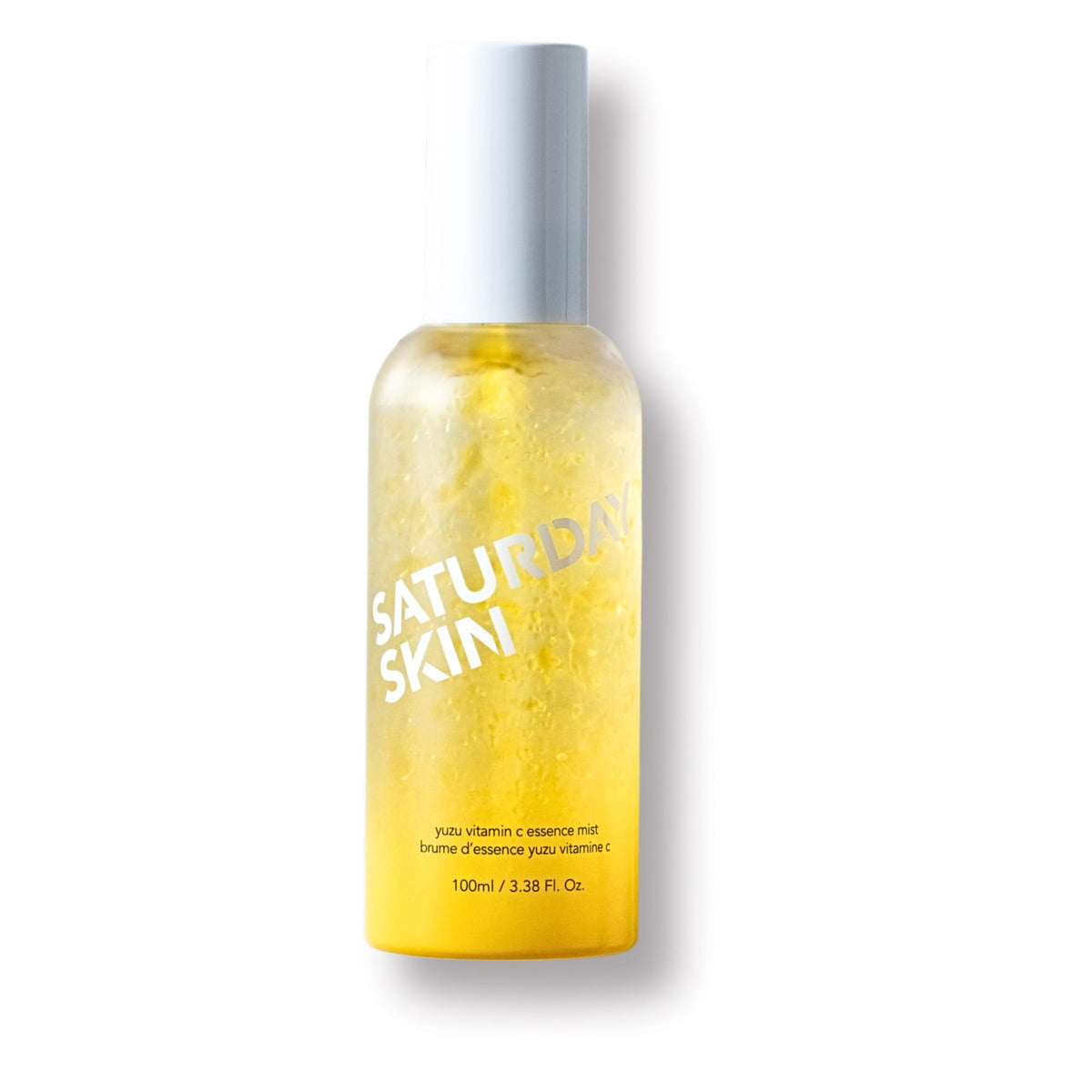 Saturday Skin Yuzu Jelly Mist bottle showcases dual-texture formula for radiant hydration.
