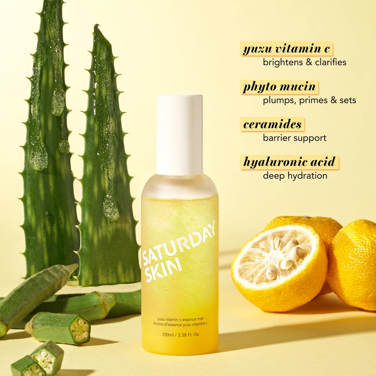 The ingredients label highlights ceramides and peptides for barrier support.