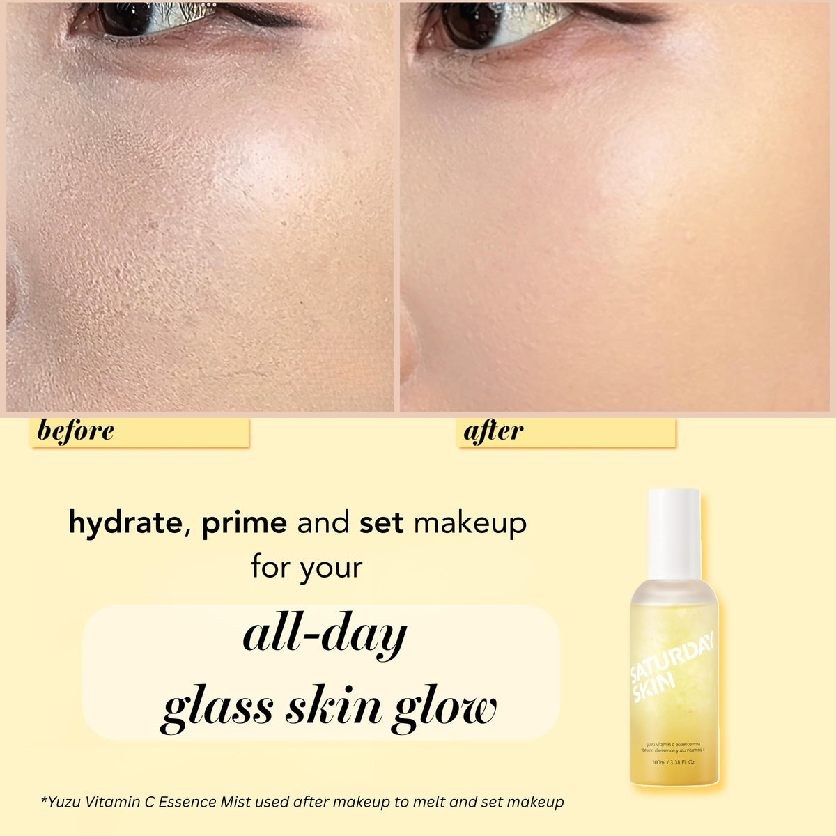 Saturday Skin Yuzu Jelly Mist packaging with product name signals premium glow appeal.