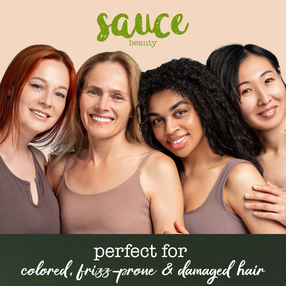 SAUCE BEAUTY glossy hair after use image captures smoothness.