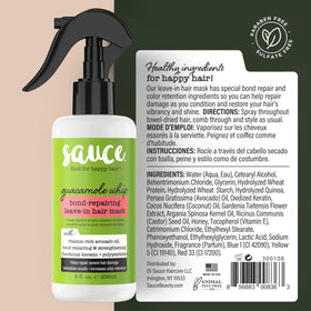 SAUCE BEAUTY salon-quality claim closeup reinforces premium care.