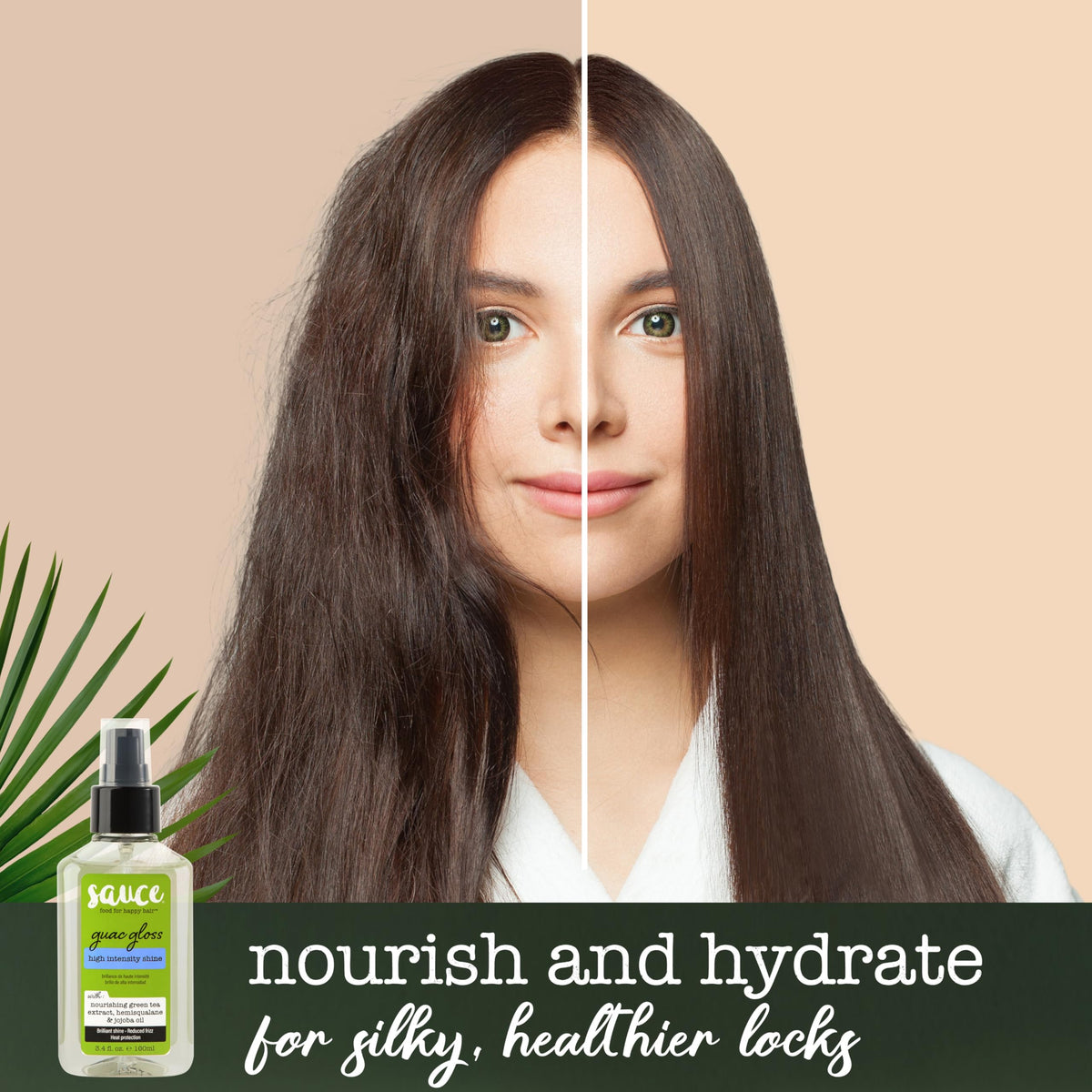 Guac Hair Gloss applied on hair for even distribution and shine