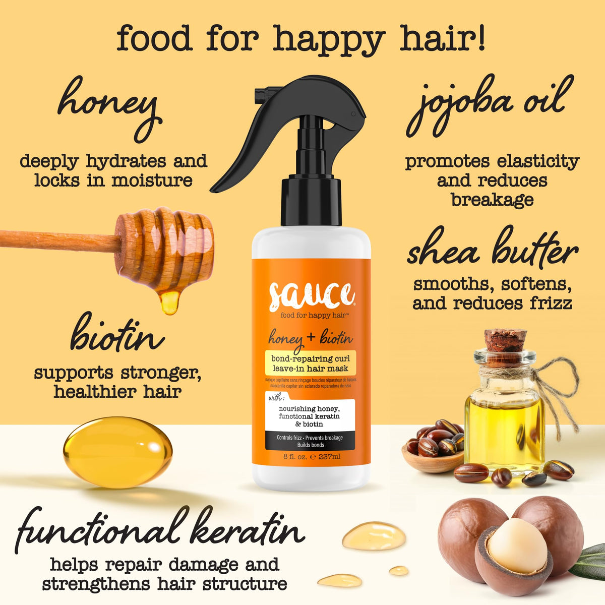 SAUCE Beauty functional keratin and biotin supporting bond repair during daily styling