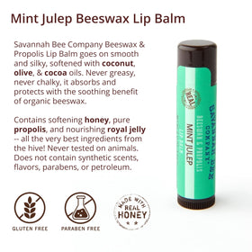 Savannah Bee mint julep lip balm silky texture close-up