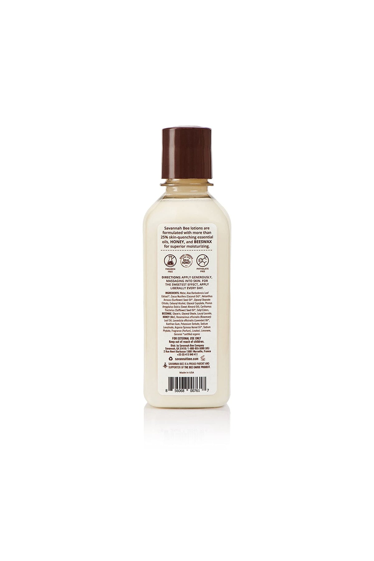 Savannah Bee Honey Body Lotion texture showing creamy absorption and non-sticky finish.