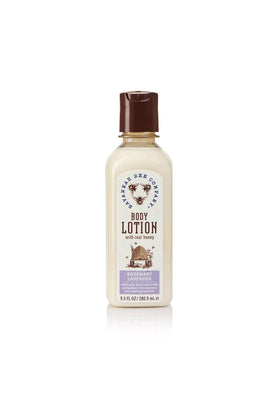 Savannah Bee Honey Body Lotion bottle with rosemary lavender scent for calm, nourished skin.
