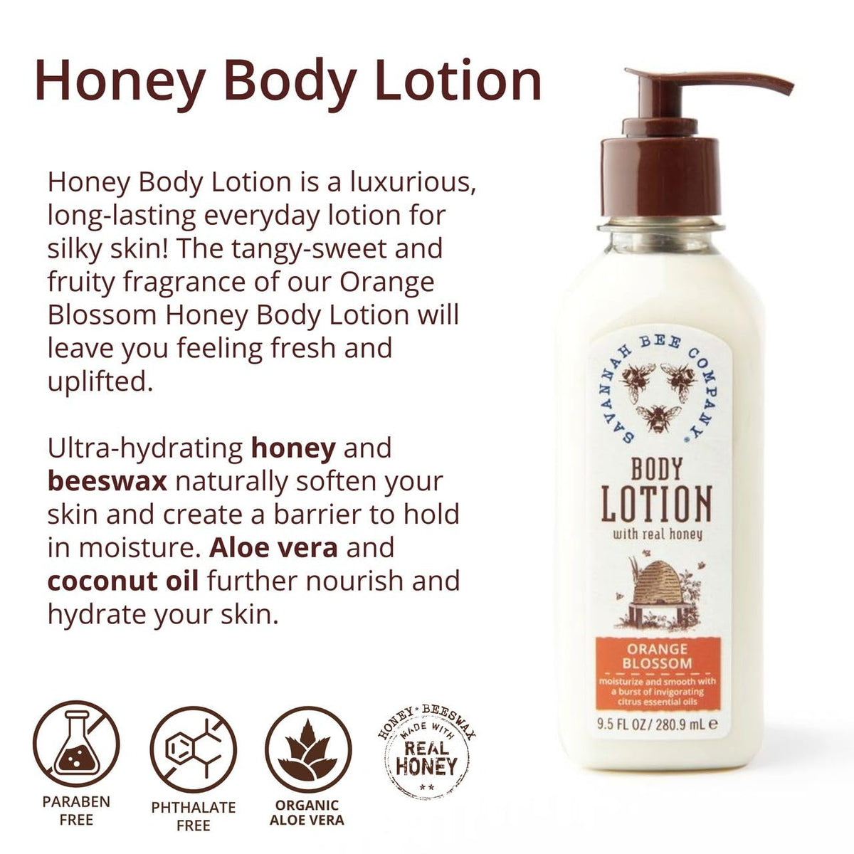 Savannah Bee Honey Body Lotion tupelo honey bottle for hydrating daily moisture