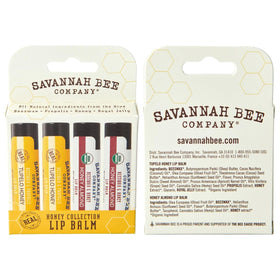 Savannah Bee Lip Balm Honey Almond application detail highlights easy glide.