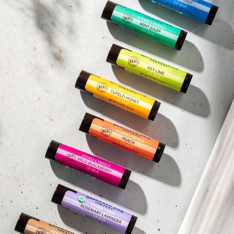 Savannah Bee lip balm in outdoor setting ideal for windy conditions.