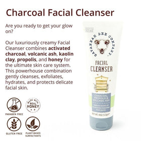 Savannah Bee Propolis Cleanser natural ingredients on cutting board highlight rice bran and honey