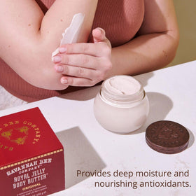 Close-up of velvety texture on skin after application
