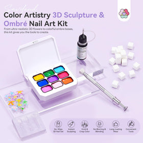 SAVILAND 9-color pat gel palette shown for gradient nails.